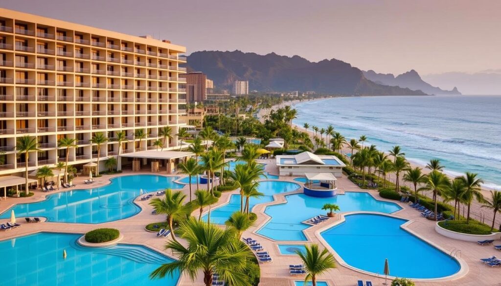 Außenansicht des Hilton Vallarta Riviera All-Inclusive Resort für Pauschalreise Puerto Vallarta Mexico