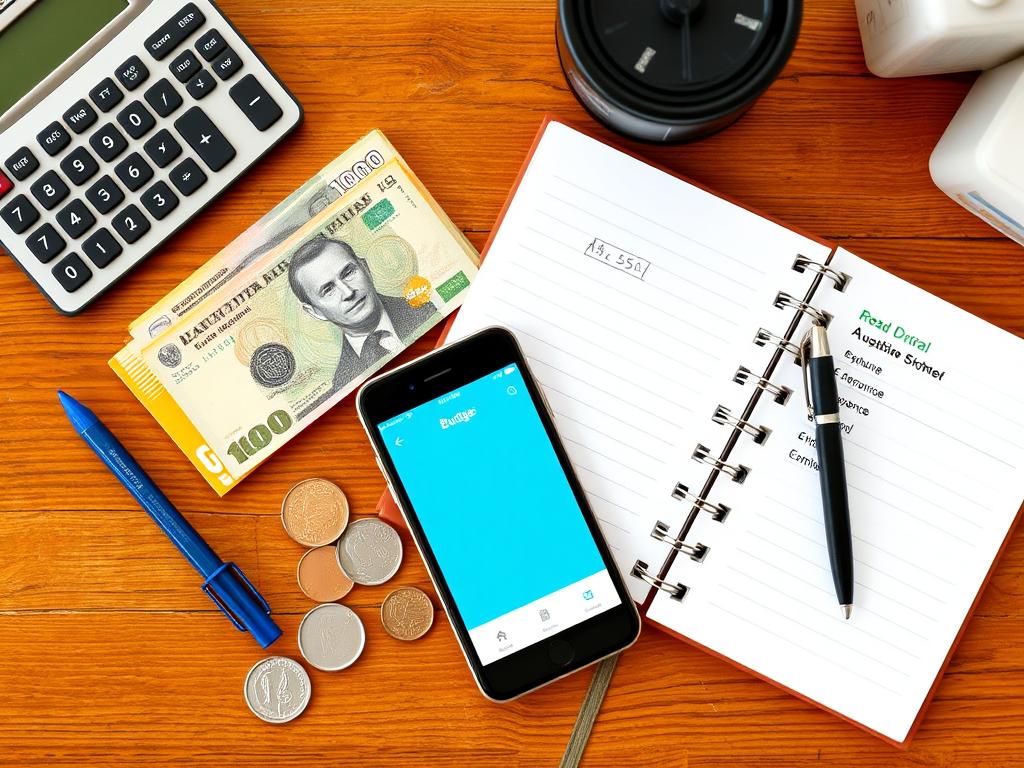 Budgetplanung für einen Sprachaufenthalt Australien mit Taschenrechner und australischen Dollar