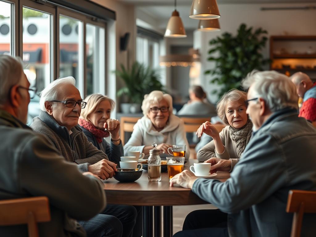 Deutschsprachiger Stammtisch für Überwinterer in einem Café in Alanya