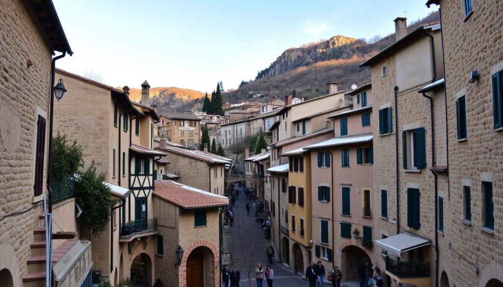 Die malerische Altstadt von Valldemossa auf Mallorca im Winter