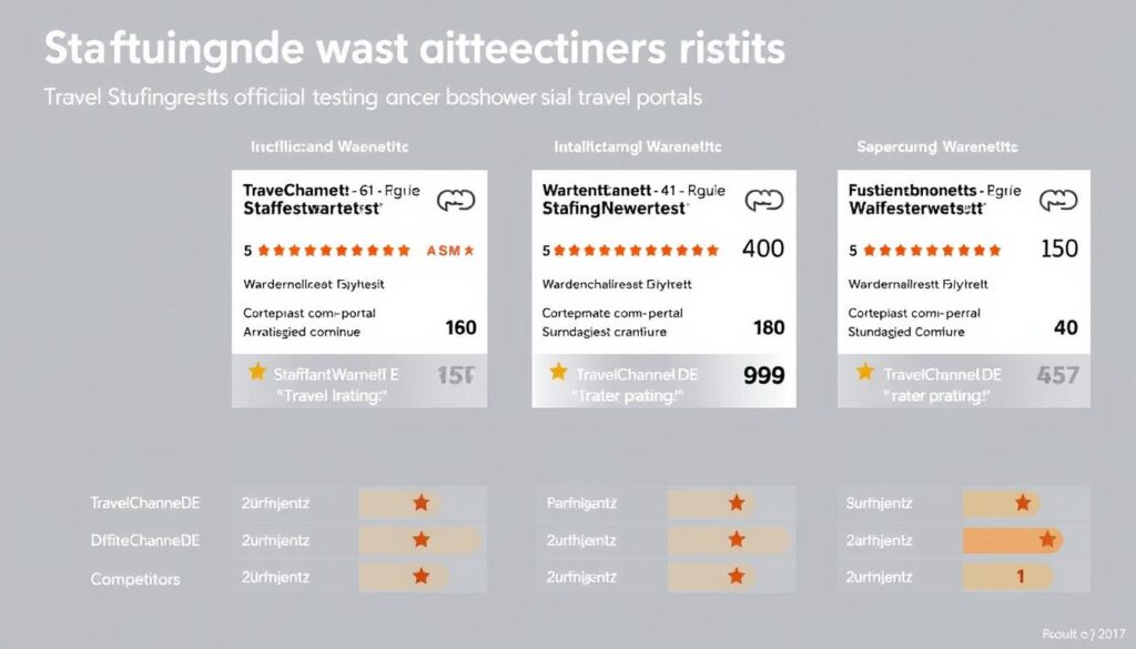 Ergebnisse des Stiftung Warentest Tests zu TravelChannelDE und anderen Reiseportalen