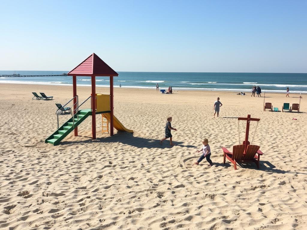 Familienfreundlicher Strand in Büsum mit Spielgeräten - Pauschalurlaub Nordsee