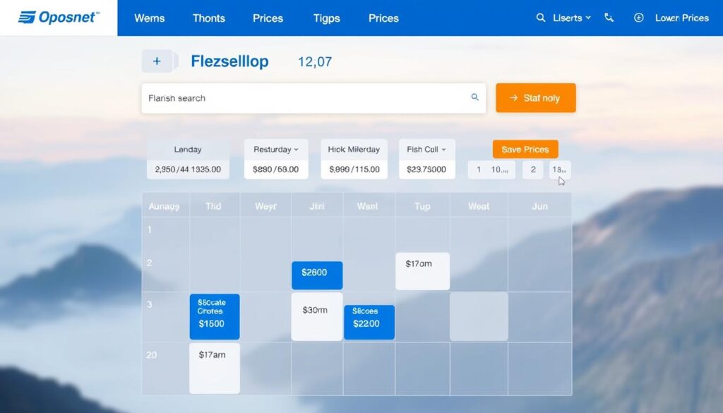 Flexible Datumssuche auf einer Flugbuchungswebsite zum billigflüge finden
