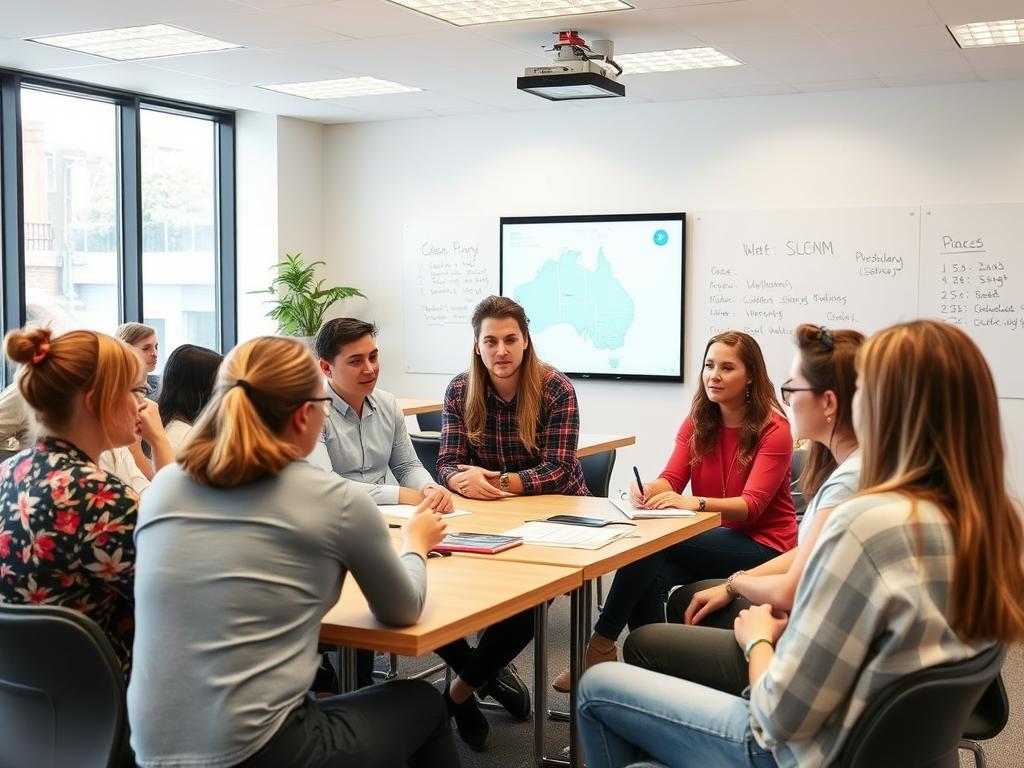 Interaktiver Englischunterricht in einer australischen Sprachschule während eines Sprachaufenthalt Australien