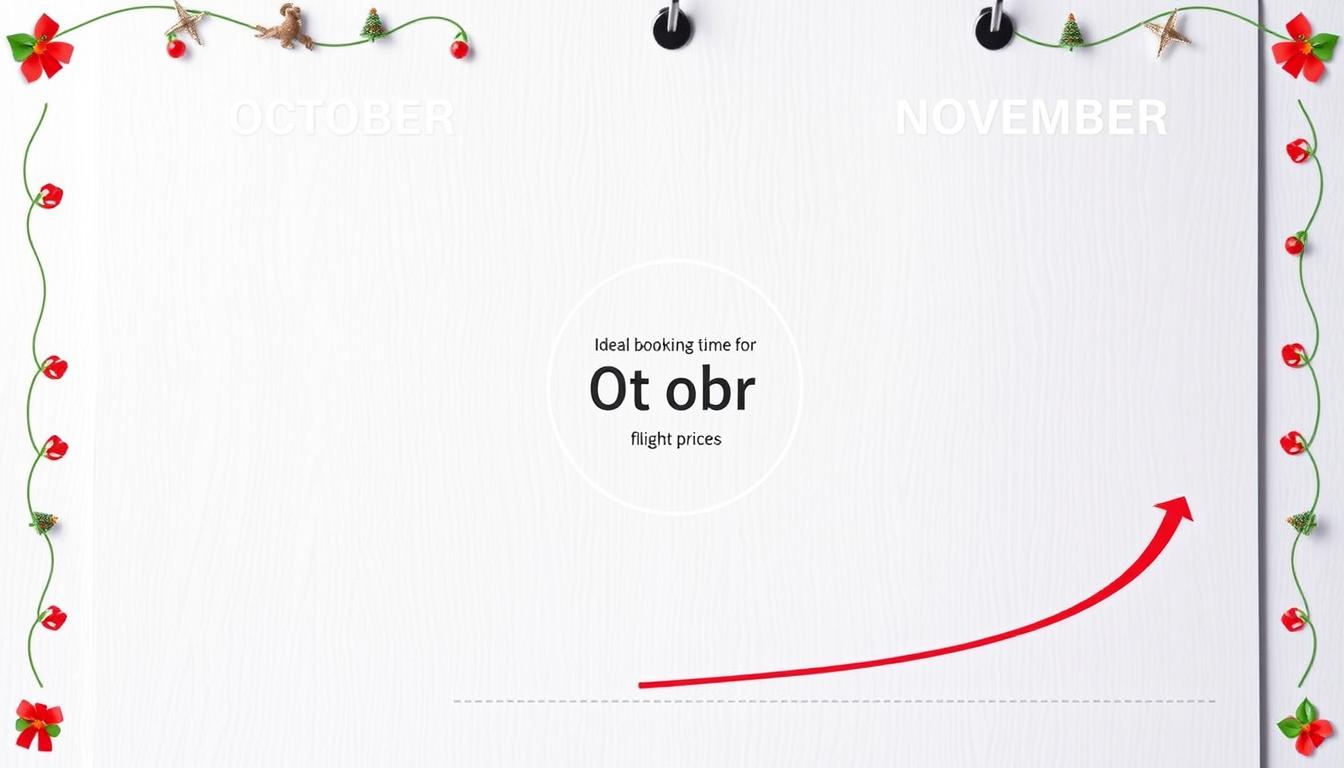 Kalender mit markiertem Buchungszeitraum für billige Flüge über Weihnachten