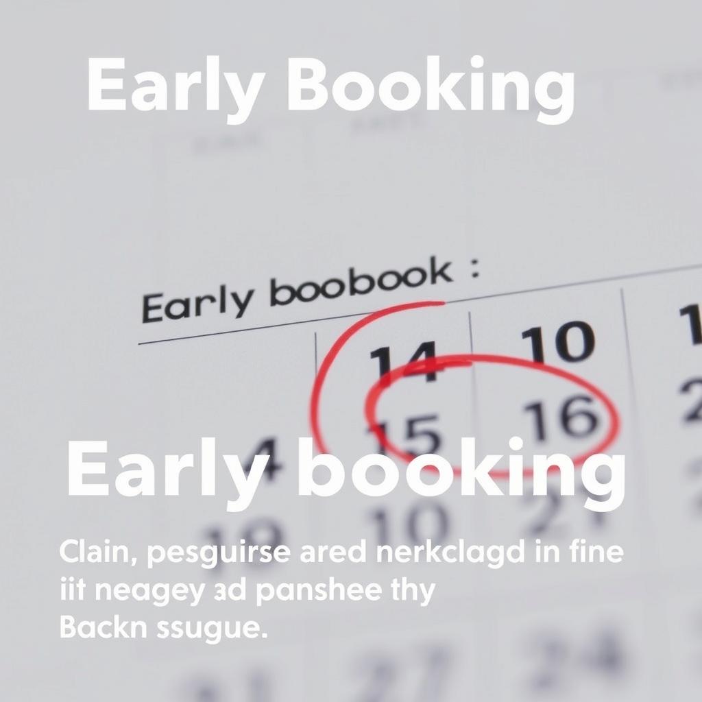 Kalender mit markiertem Frühbucherzeitraum für Pauschalreisen