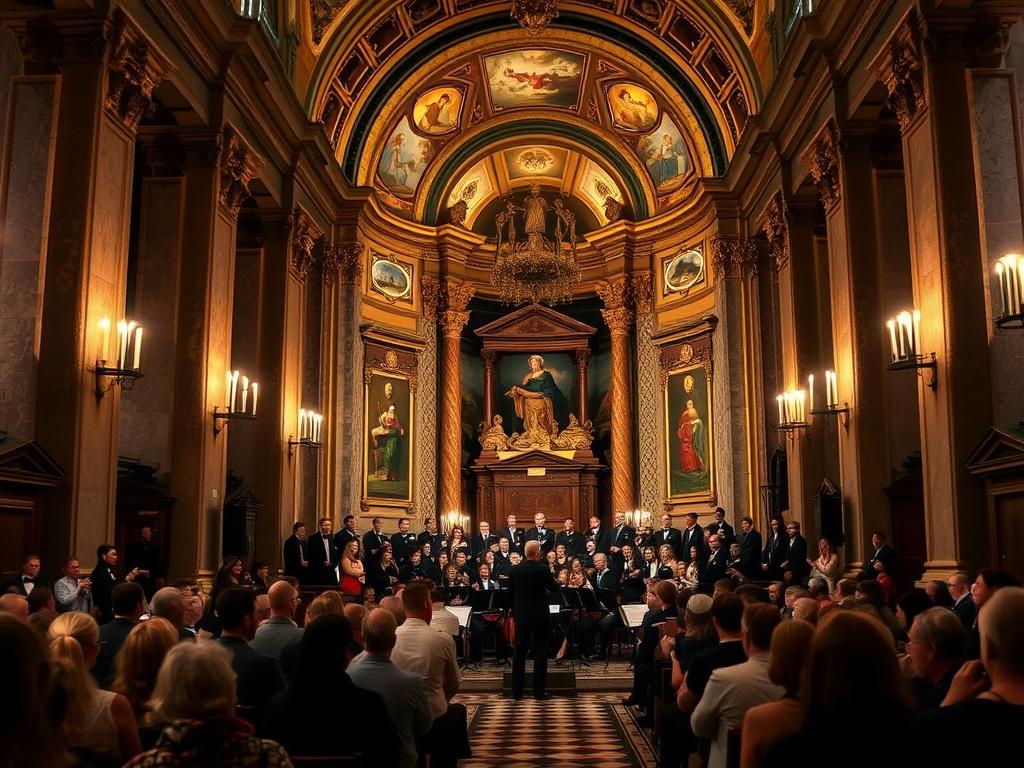 Klassisches Konzert in einer historischen römischen Kirche zu Silvester