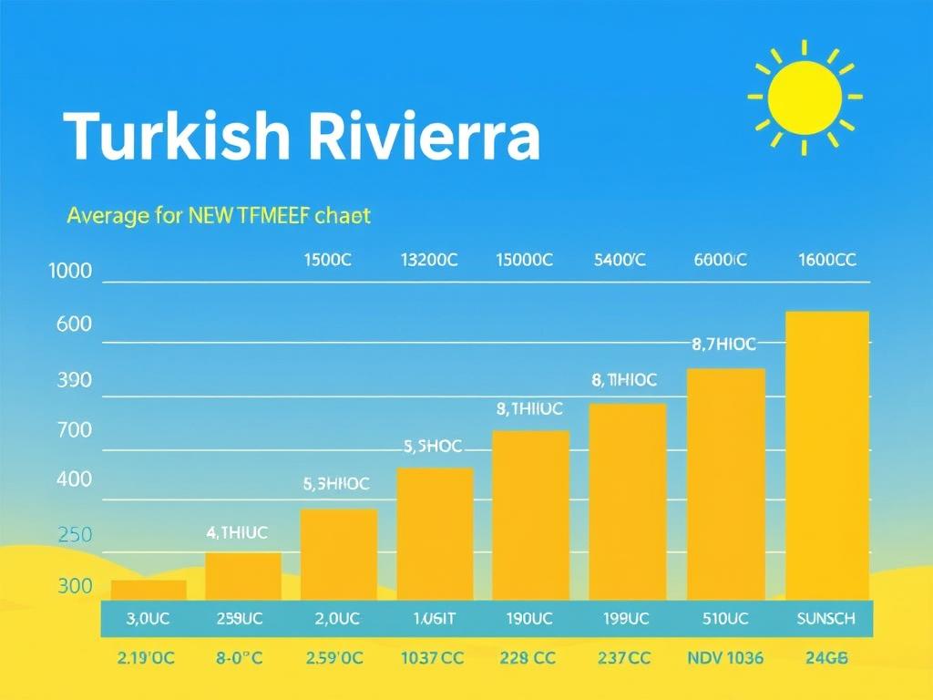 Klimatabelle der türkischen Riviera im Winter mit Temperaturen und Sonnenstunden