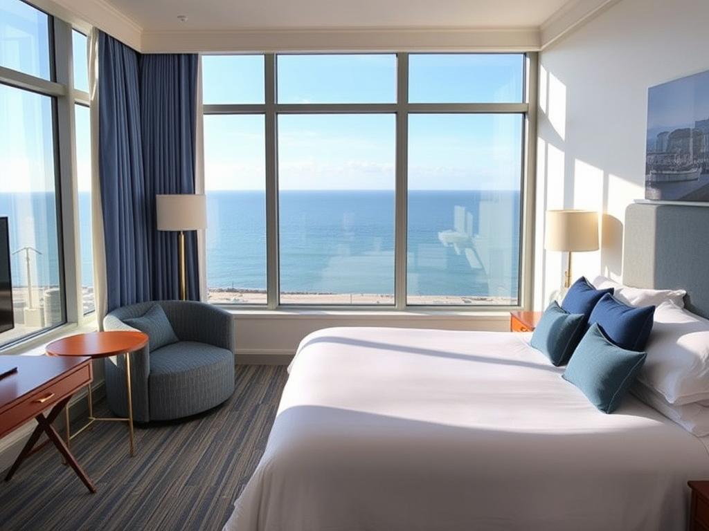 Komfortables Hotelzimmer mit Meerblick an der Nordsee - Pauschalurlaub Nordsee