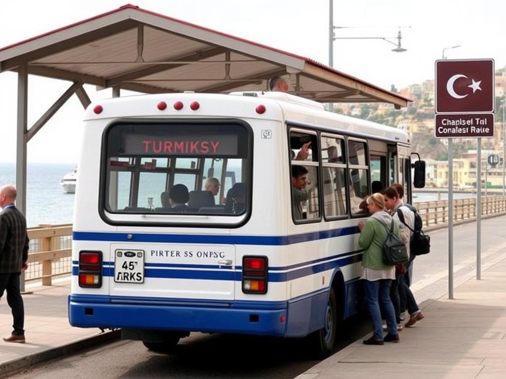 Lokaler Dolmuş-Bus als beliebtes Transportmittel während eines Langzeiturlaub Türkei Erfahrungen