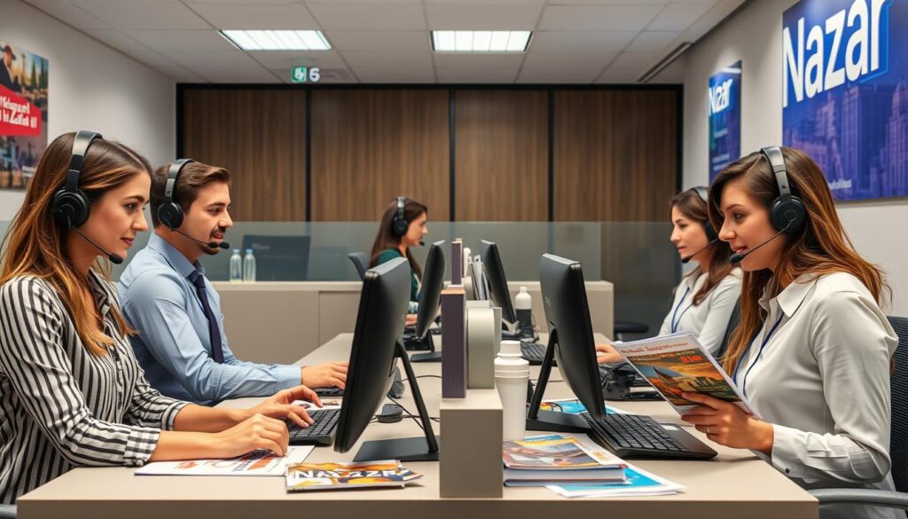 Nazar Kundenservice-Team bei der Beratung von Kunden