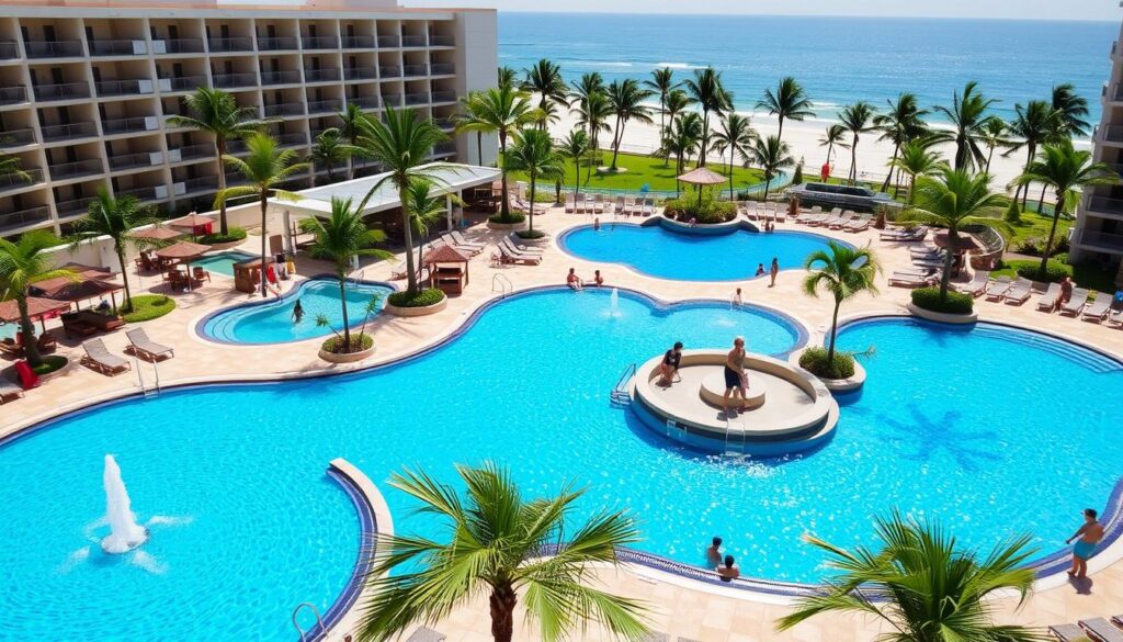 Poolbereich des Crown Paradise Club All Inclusive Resort für Pauschalreise Puerto Vallarta Mexico