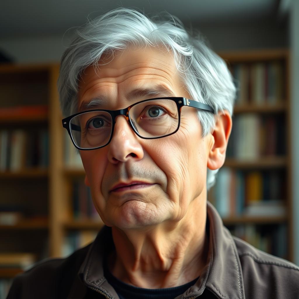 Porträt eines älteren Mannes, der von seiner Frachtschiffreise-Erfahrung berichtet