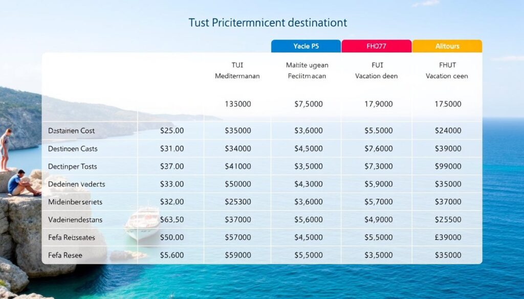 Preisvergleich zwischen Fefa Reisen und anderen Reiseanbietern für verschiedene Destinationen