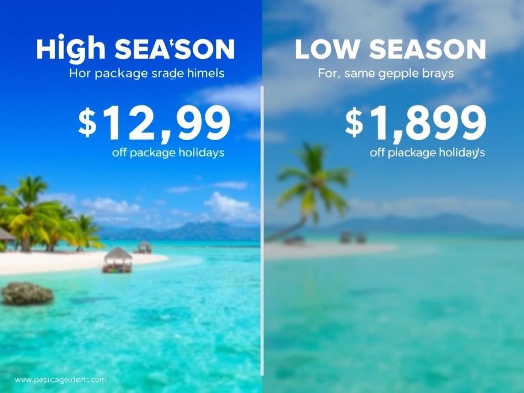 Preisvergleich zwischen Hoch- und Nebensaison für Pauschalreisen