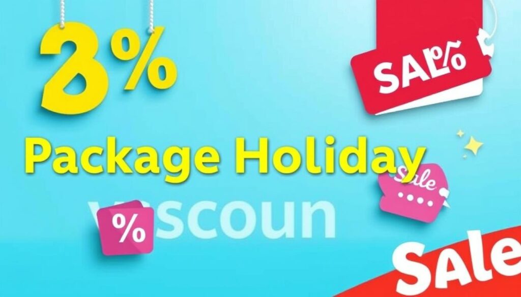 Rabattaktion für Pauschalreisen mit Prozentzeichen