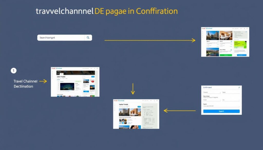 Schritt-für-Schritt-Darstellung des Buchungsprozesses bei TravelChannelDE