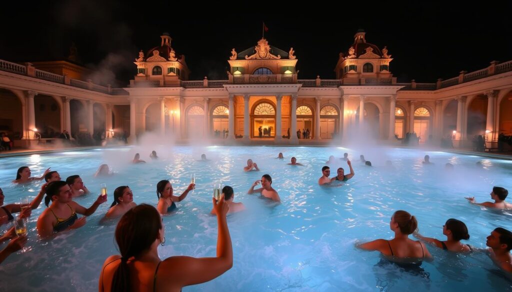 Silvesterfeier im historischen Széchenyi Thermalbad in Budapest