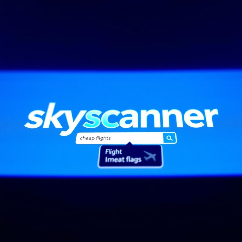 Skyscanner Logo und Interface zum billigflüge finden