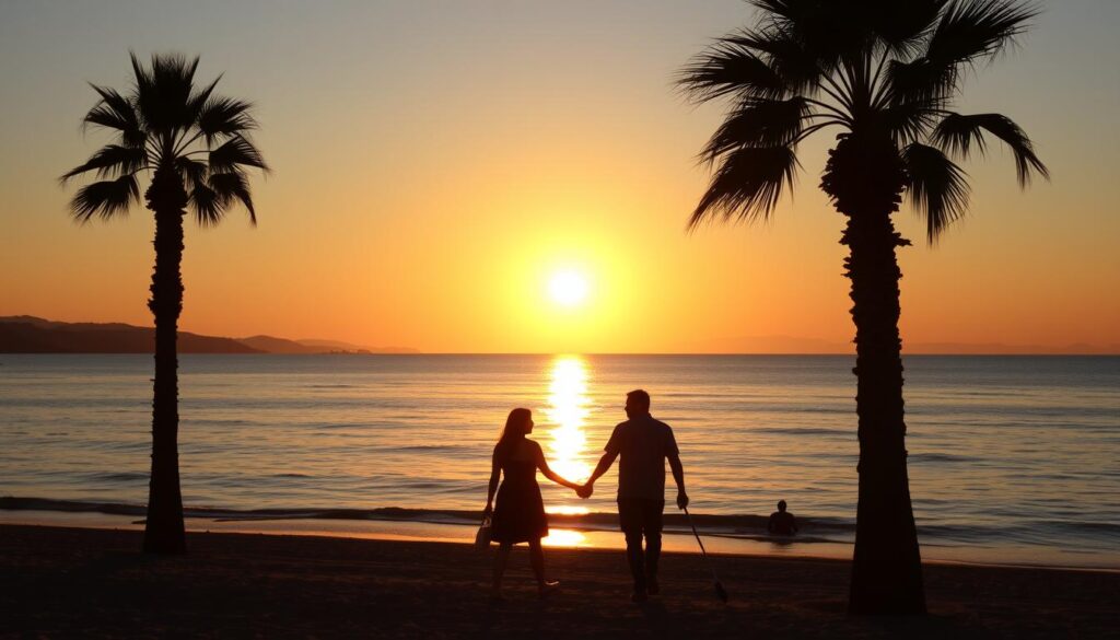 Sonnenuntergang am Strand während eines Langzeiturlaub Türkei Erfahrungen