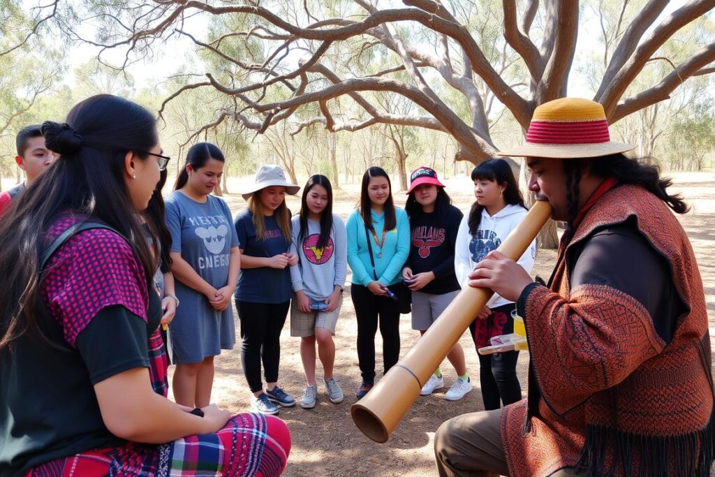 Sprachschüler lernen die aboriginelle Kultur während eines Sprachaufenthalt Australien kennen