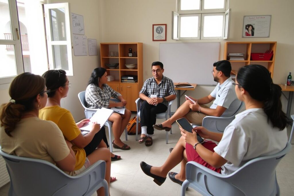 Sprachunterricht in einer kleinen Gruppe in einer Sprachschule in Havanna