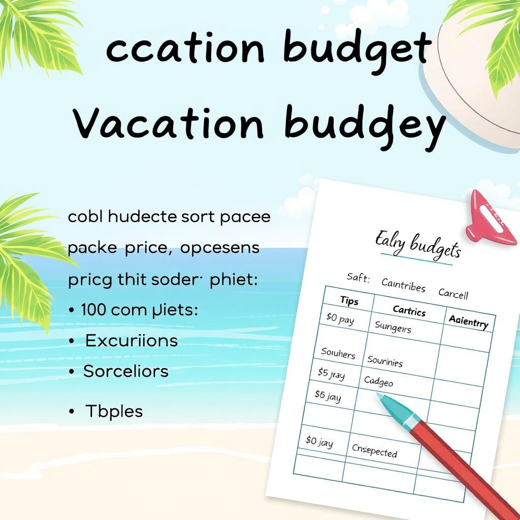 Urlaubsbudget mit zusätzlichen Ausgaben für Pauschalreise