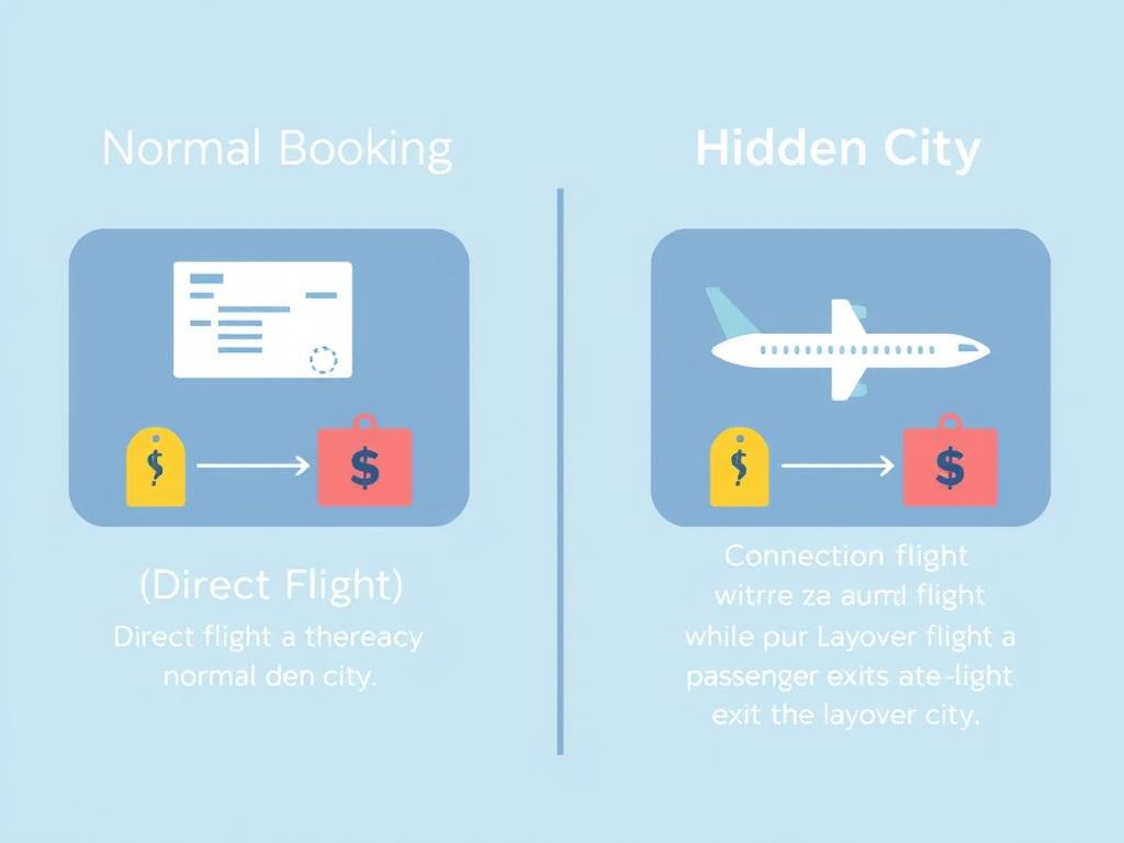 Vergleich von normaler Buchung vs. Hidden City Ticketing zum billigflüge finden