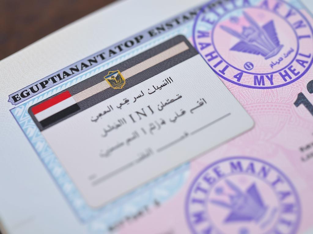 Ägyptisches Visum im Reisepass mit Einreisestempel