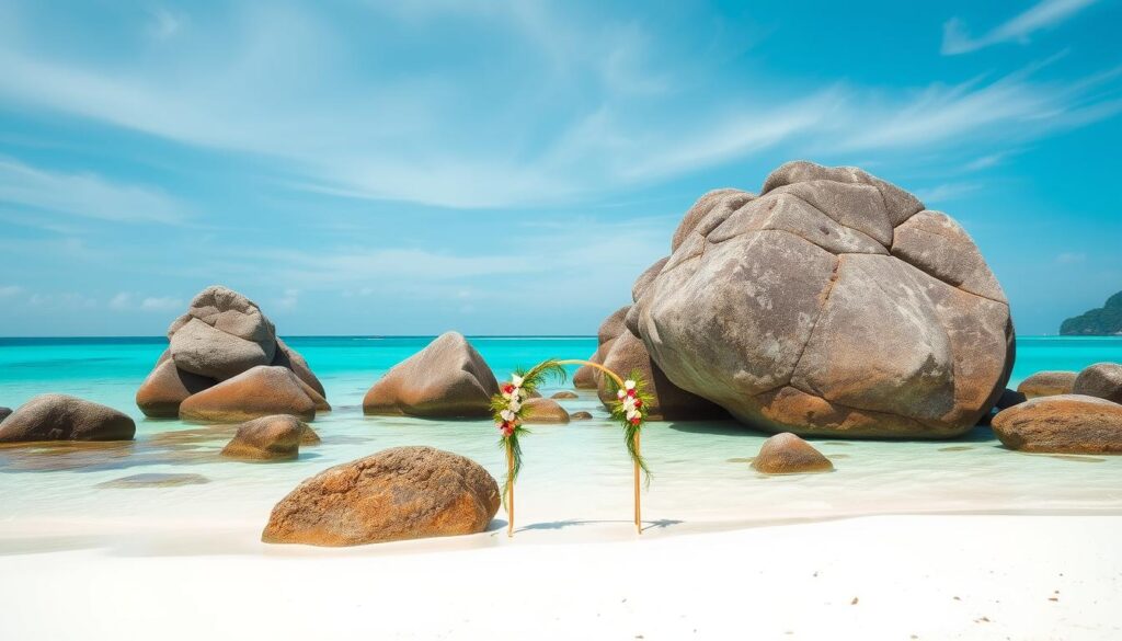 Anse Source d'Argent auf La Digue für eine Hochzeit Seychellen feiern