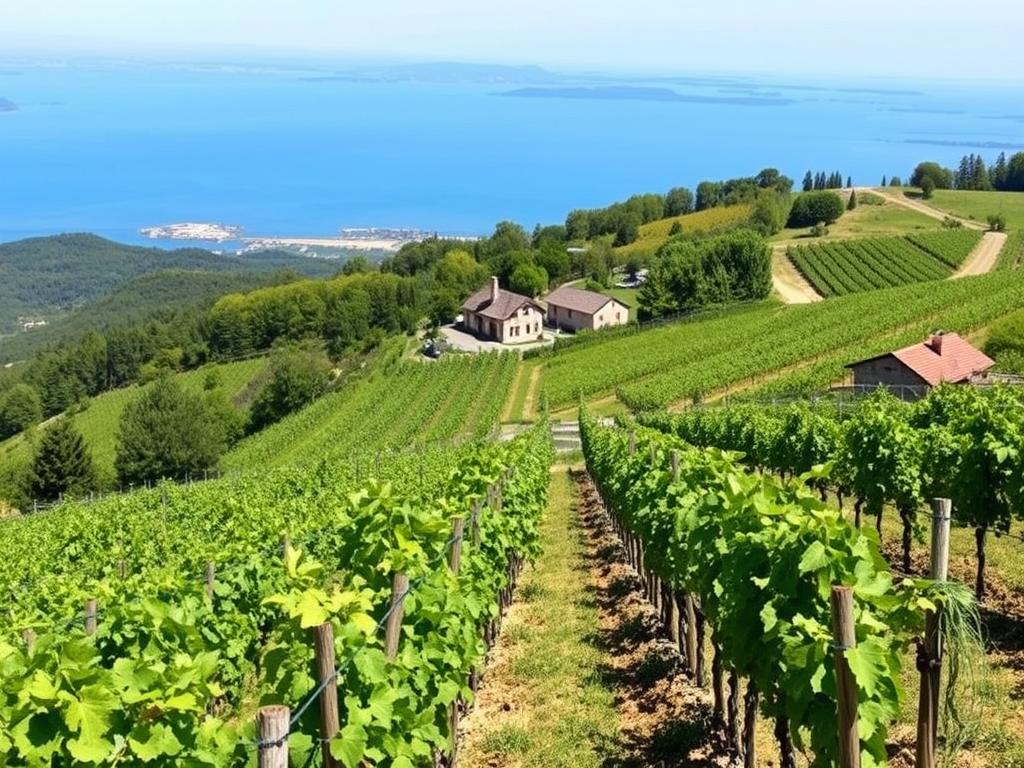 Badacsony Weinberge mit Blick auf den Plattensee - perfekt für Weinliebhaber im Urlaub