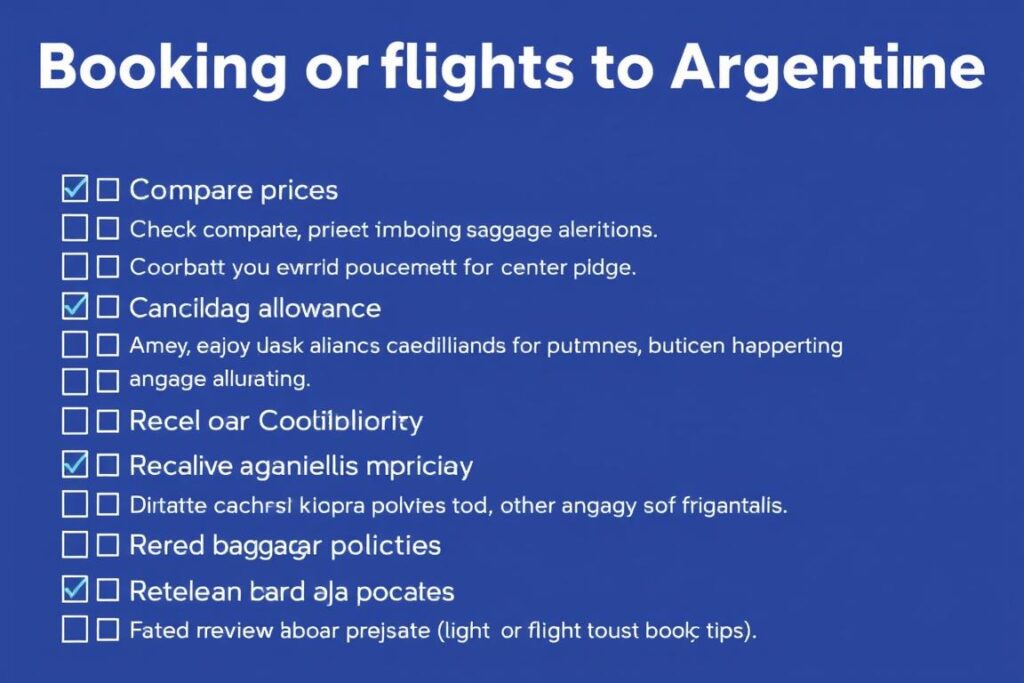 Checkliste für die Buchung eines Flugtickets nach Argentinien Checkliste für die Buchung eines Flugtickets nach Argentinien