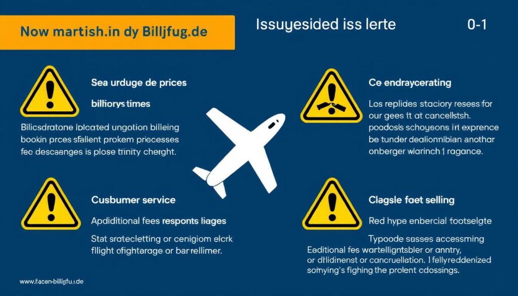 Darstellung häufiger Problempunkte bei der Nutzung von billigflug.de