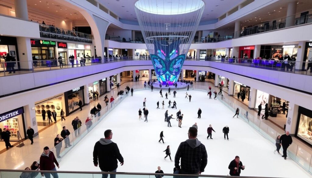 Das Ice Mall Einkaufszentrum in Eilat mit seiner Eislaufbahn während eines Urlaub Eilat