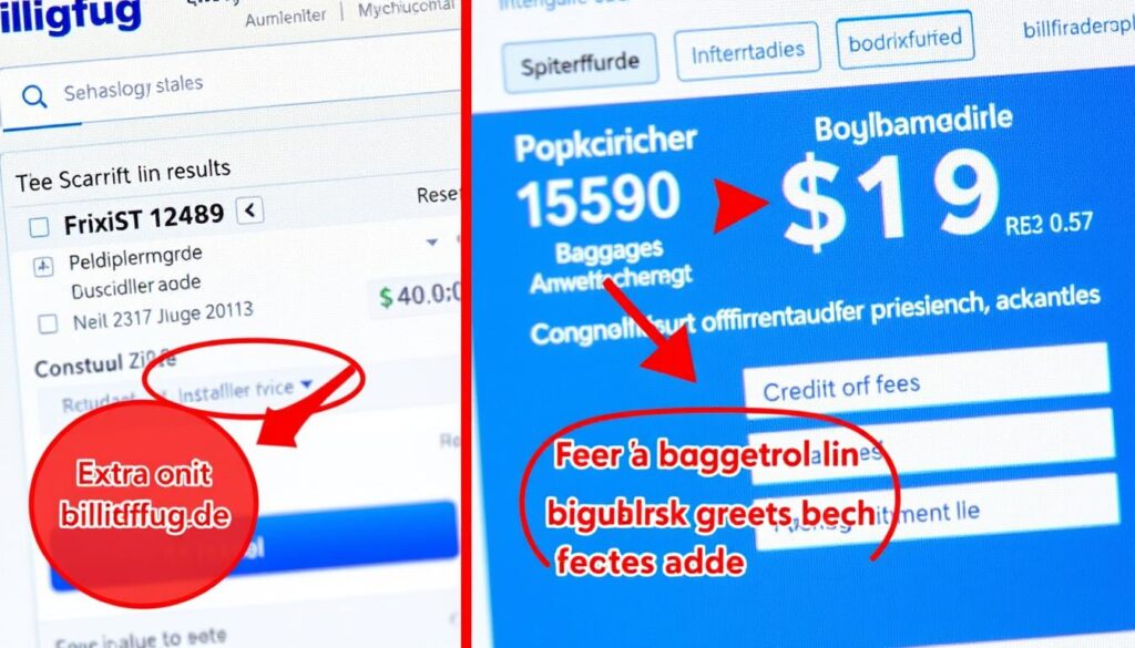 Detailansicht der Preisdarstellung im Buchungsprozess bei billigflug.de