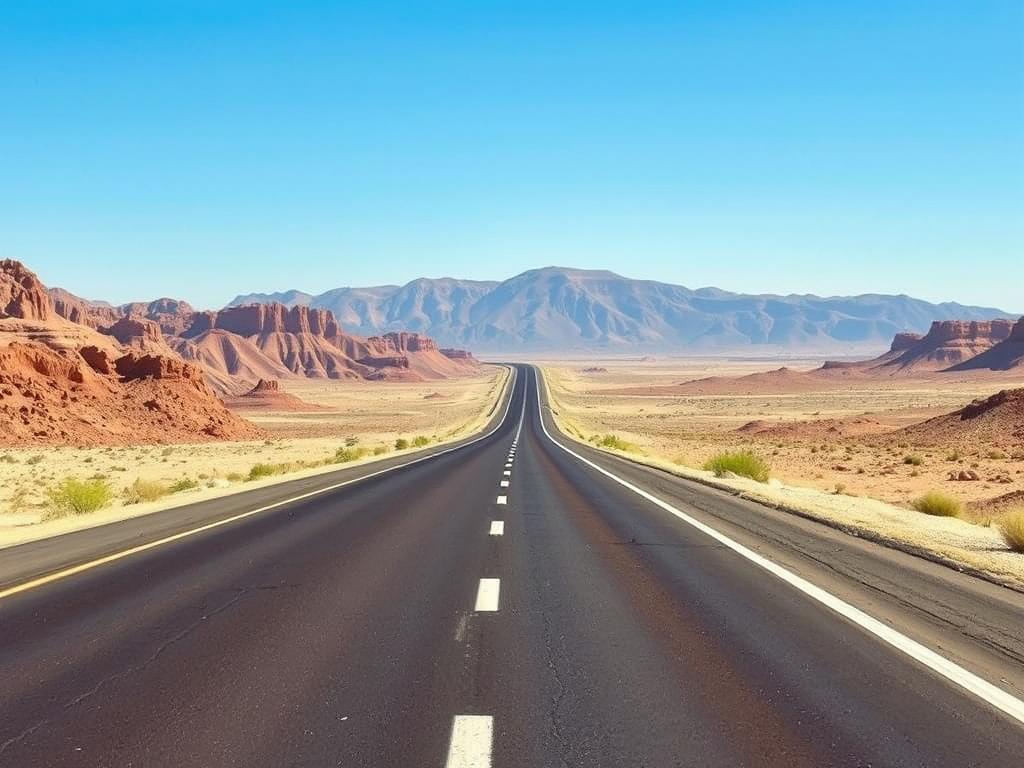 Die Straße durch die Negev-Wüste auf dem Weg nach Eilat während eines Urlaub Eilat