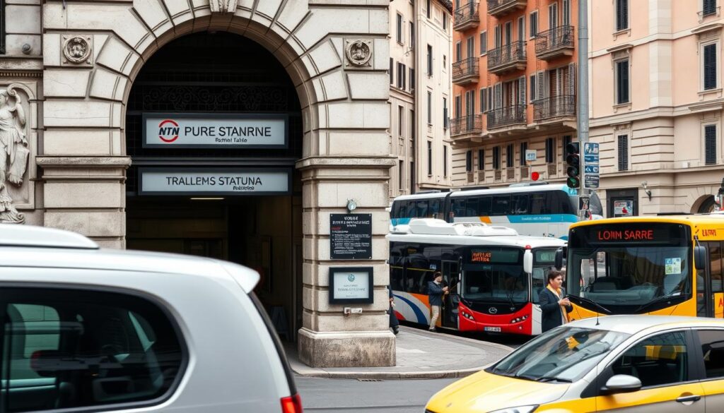Die römische Metro und typische Straßenszene während einer Städtereise Rom