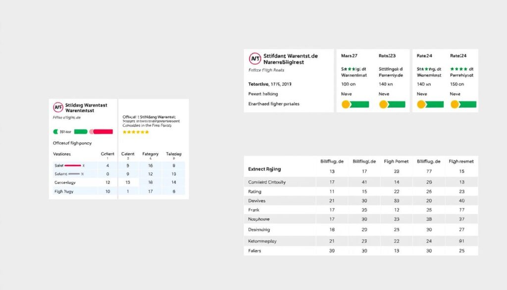 Ergebnisse des Stiftung Warentest Tests zu billigflug.de und anderen Flugportalen