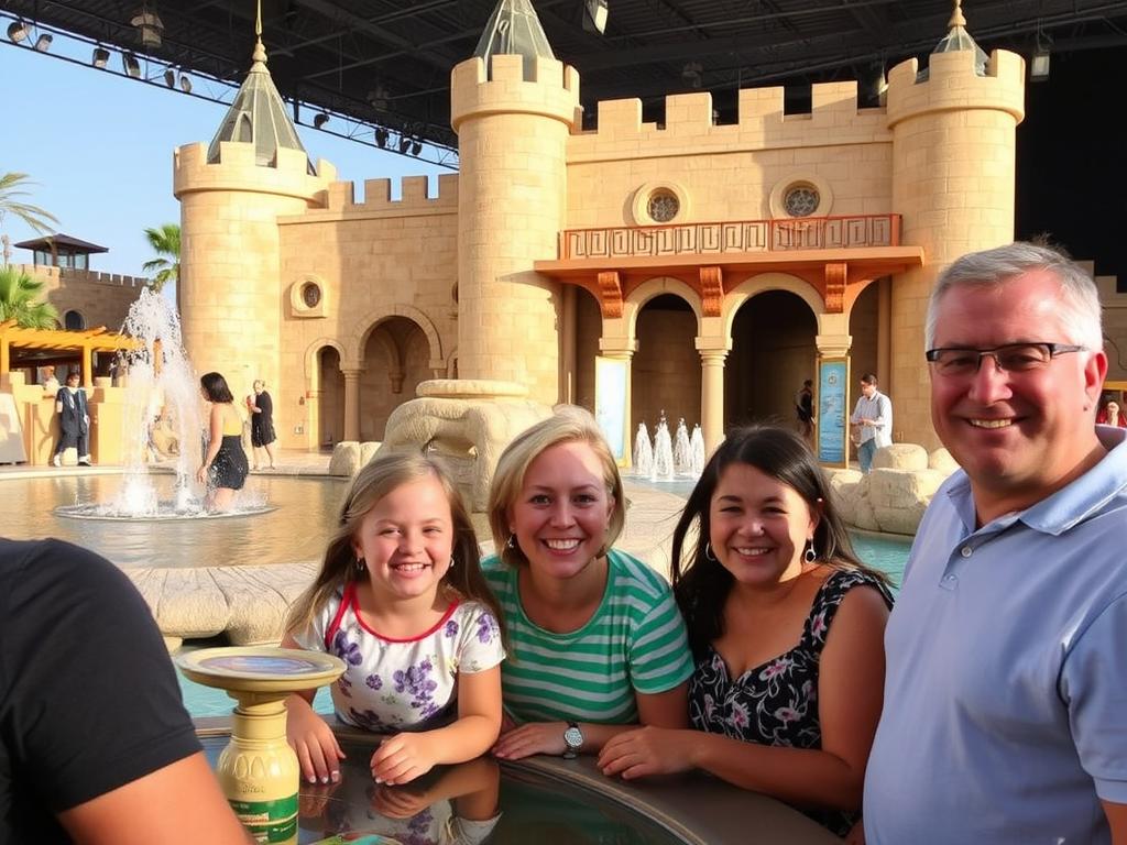 Familien genießen den Kings City Themenpark in Eilat während eines Urlaub Eilat