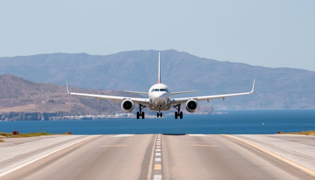 Flugzeug landet auf einer griechischen Insel - Expedia Reisen Griechenland