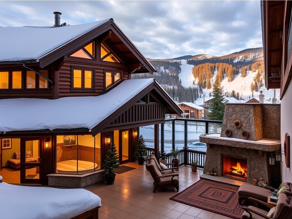 Gemütliches Berghotel in Spindlermühle mit Wellnessbereich und Blick auf die Pisten - Winterurlaub Tschechien