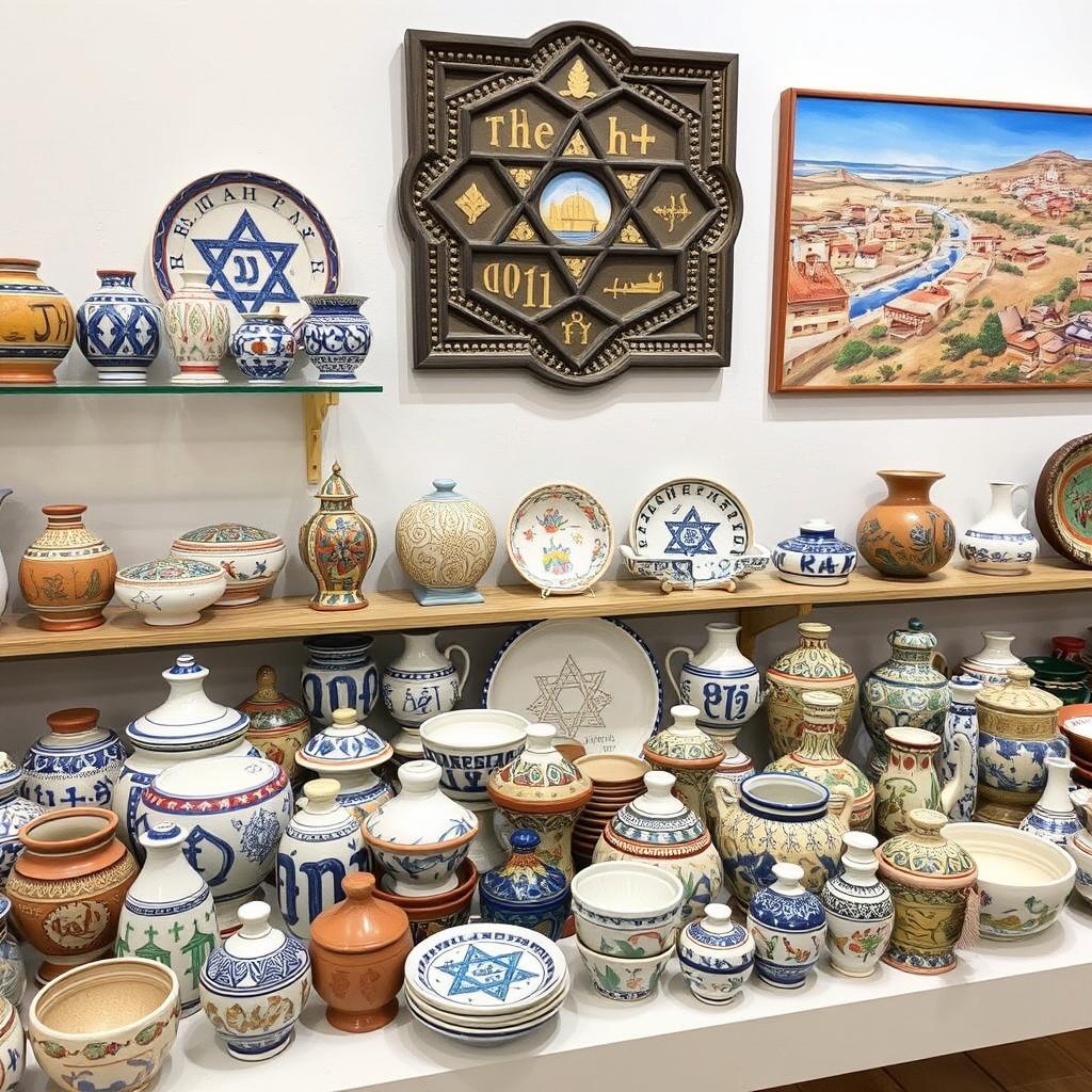 Handgefertigte Keramik und Kunsthandwerk in einer Galerie in Eilat während eines Urlaub Eilat