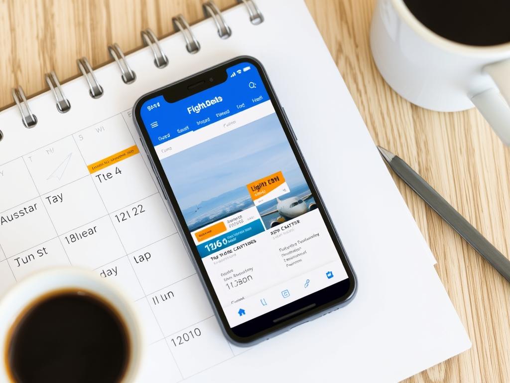 Kalender mit markierten Terminen für günstige Tagesflugreisen