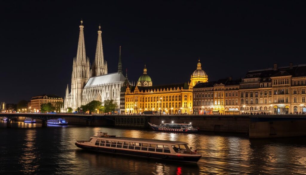 Kölner Dom und Rheinufer bei Nacht - sonnenklar Städtereisen Deutschland