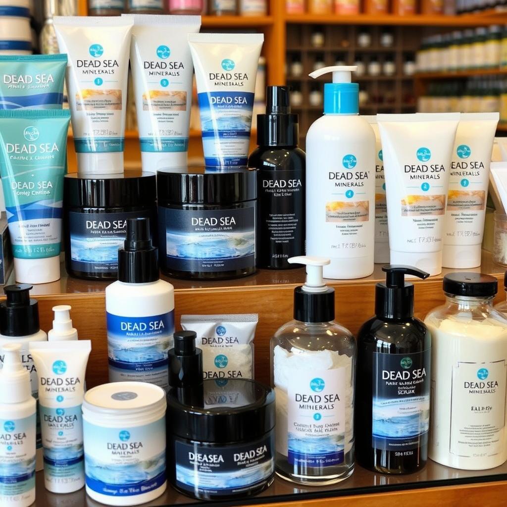 Kosmetikprodukte aus dem Toten Meer in einem Geschäft in Eilat während eines Urlaub Eilat