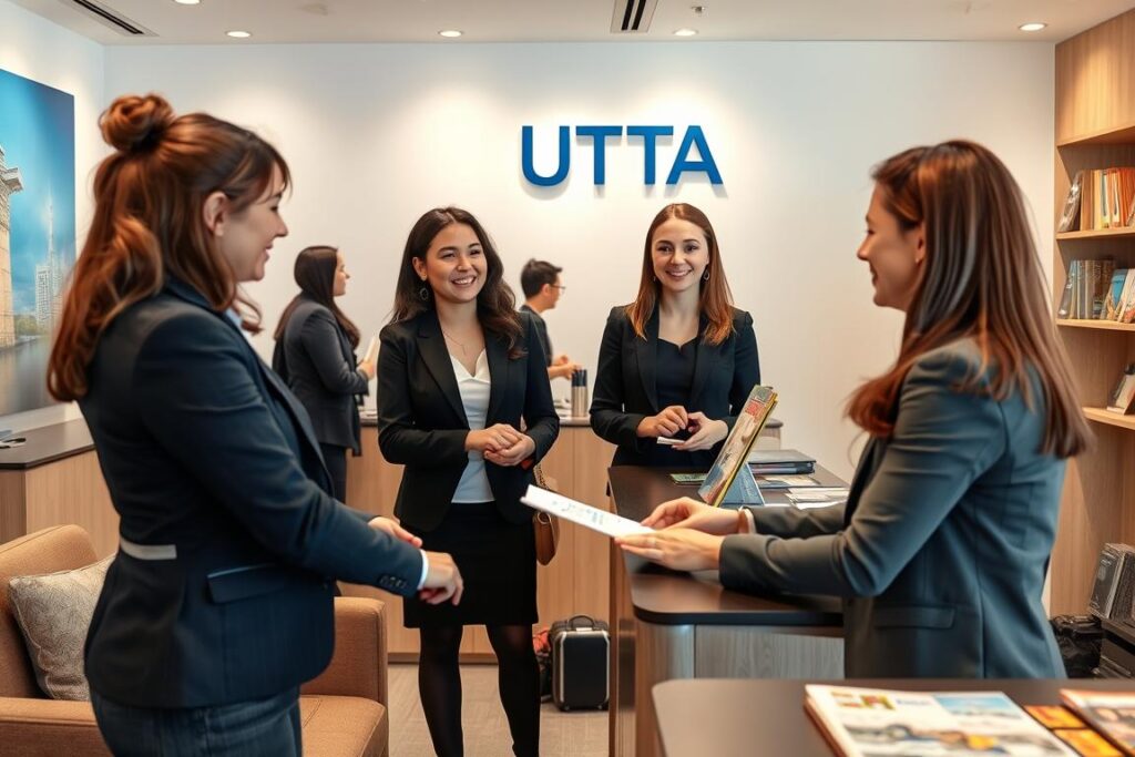 Kundenbetreuung im UTTA Reisebüro Berlin mit freundlichem Personal