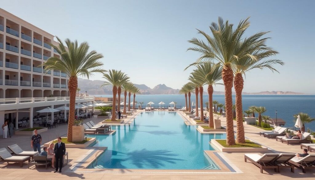 Luxuriöse Hotelanlage in Eilat mit Pool und Meerblick für einen traumhaften Urlaub Eilat