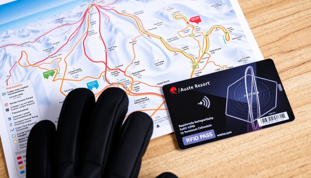 Pistenplan und Skipass für eine Skireise Österreich