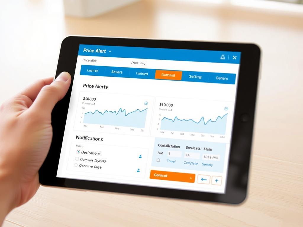 Preisalarm-Einstellung für Clubreise Angebote auf einem Tablet