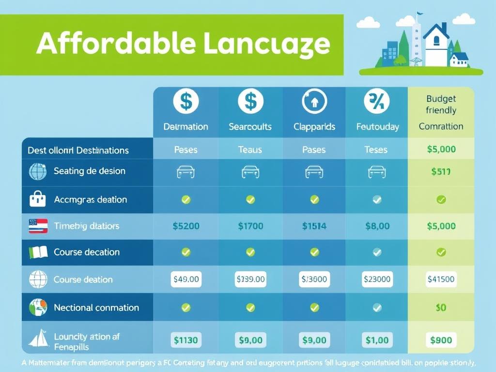 Preisvergleich verschiedener Faktoren bei günstigen Sprachreisen